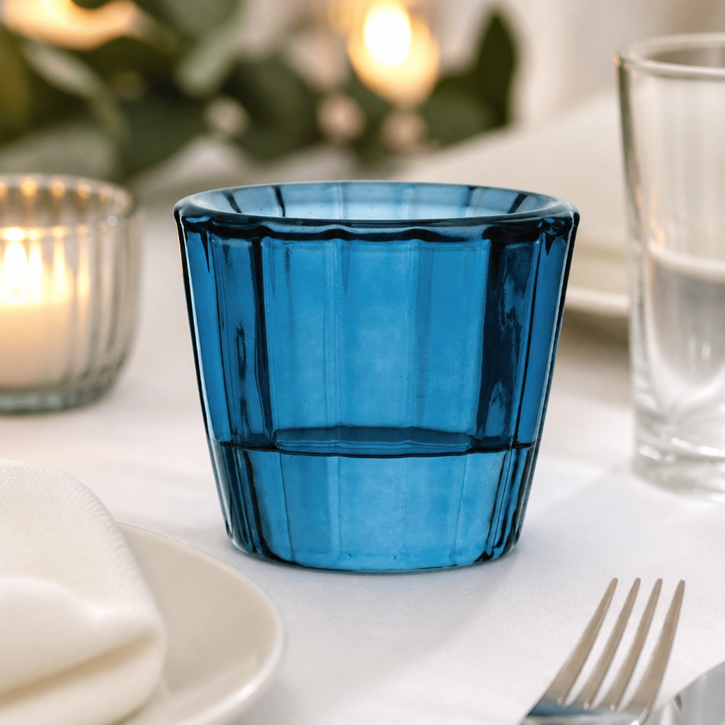 Commercial Ribbed Blue Nightlight Holders 12 Pack