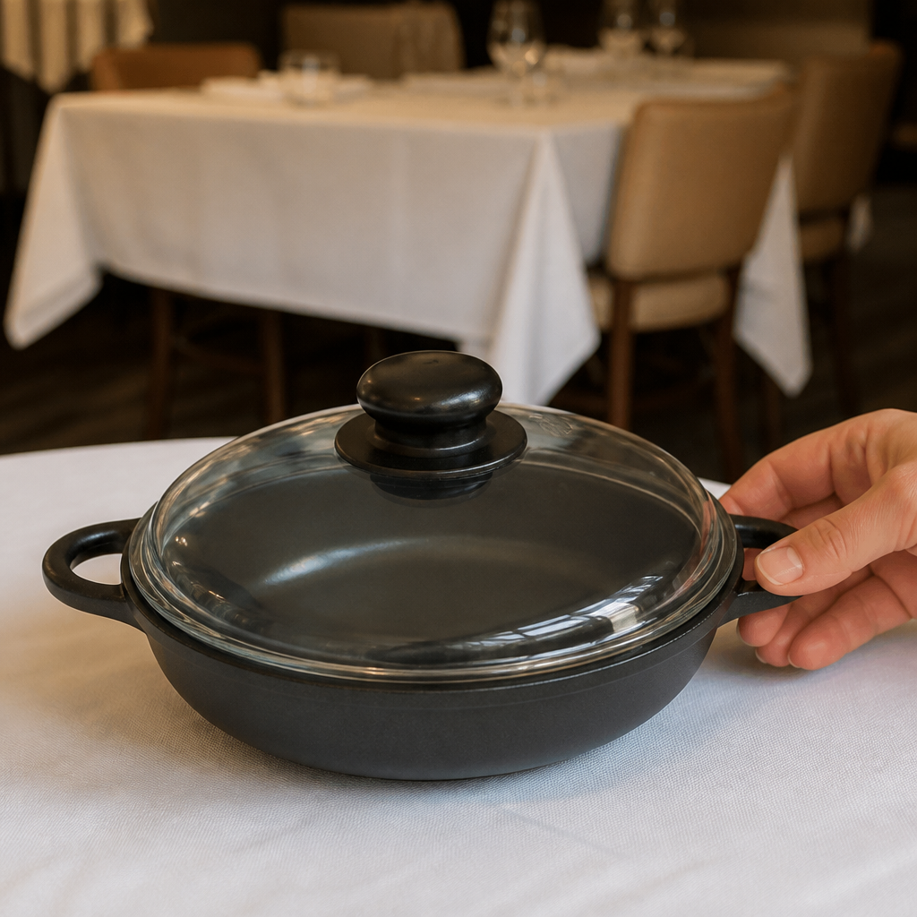 200mm Charcoal Commercial Casserole Dish in cast aluminium