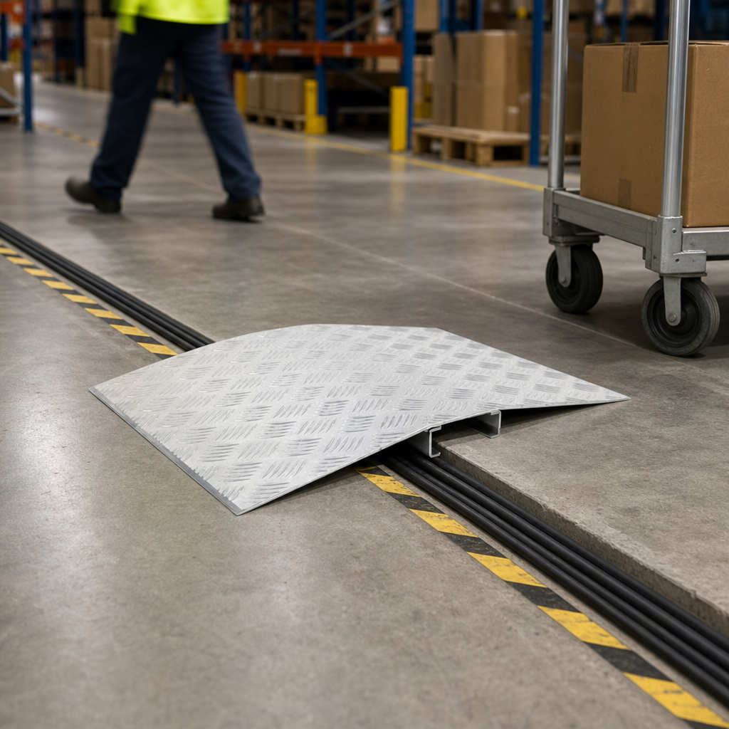 Aluminium Access Ramp and Cable Protector 300kg Capacity