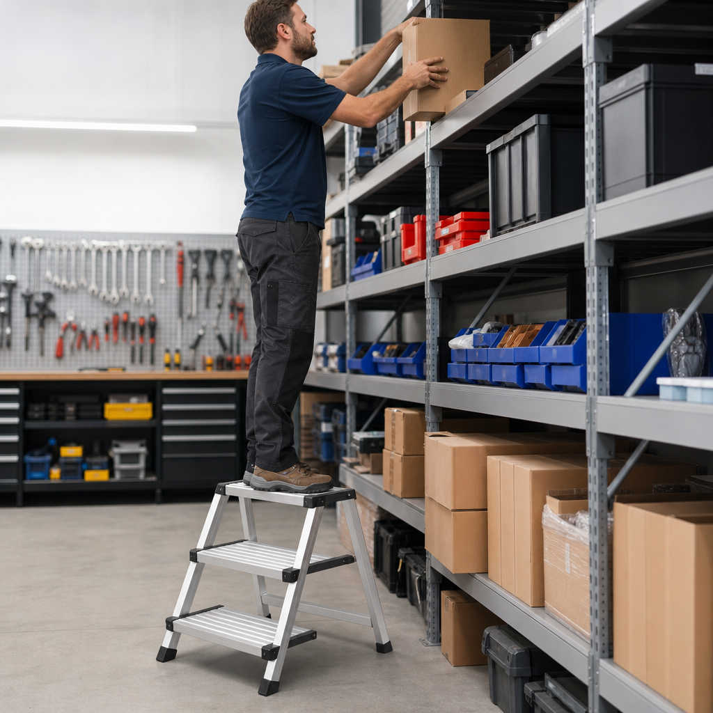 Aluminium Anti-Slip Step Stool with Extra Wide Steps