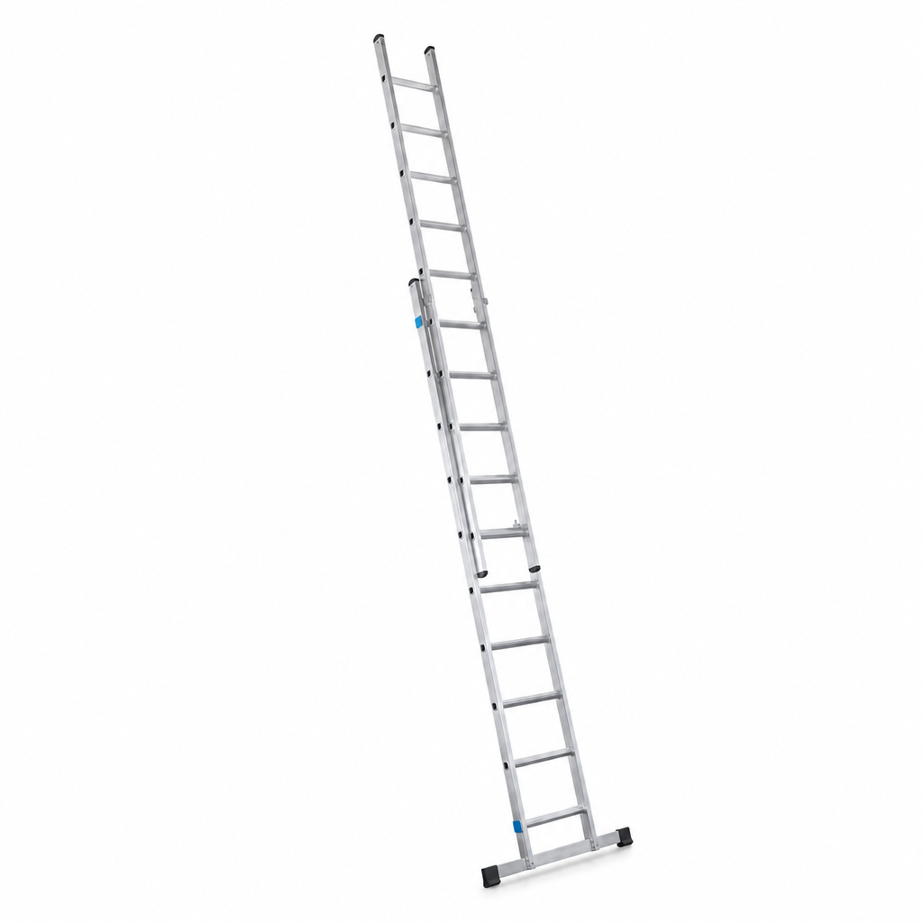Aluminium Double Extension Ladder with Safety Treads