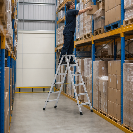 Aluminium Double Sided Step Ladders with 3 to 10 Treads