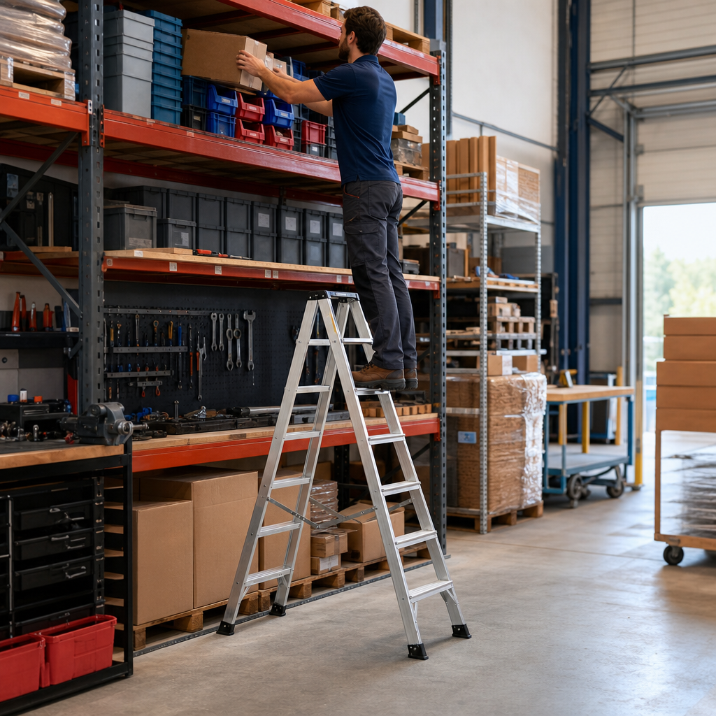 Aluminium Double Sided Step Ladders with 3 to 10 Treads