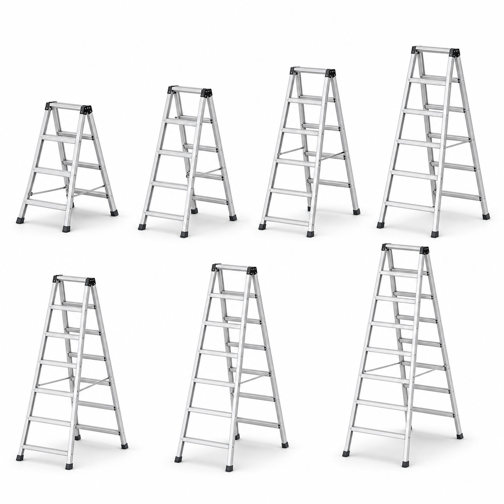 Aluminium Double Sided Step Ladders with 3 to 10 Treads