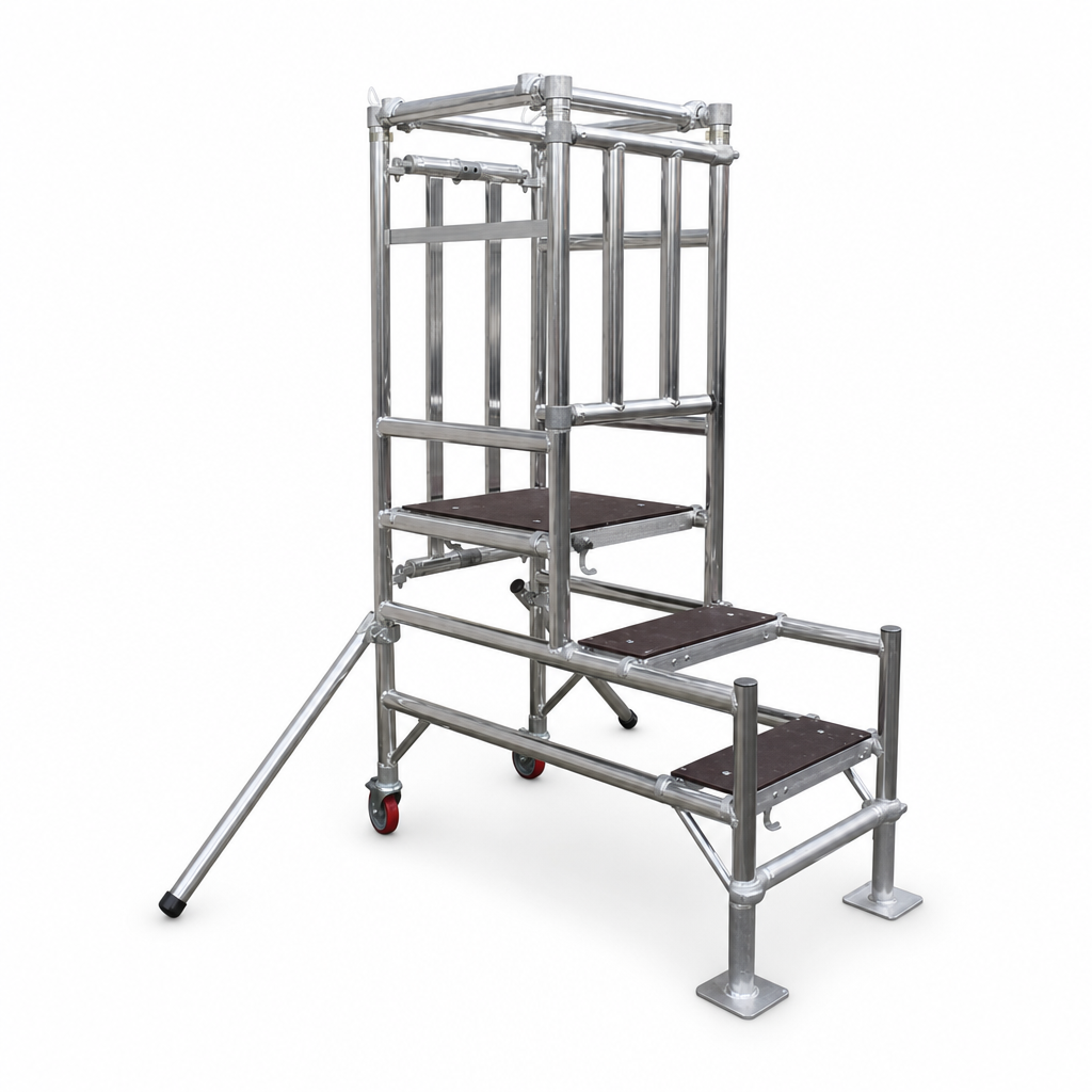 Aluminium Industrial Podium Steps with Guardrails