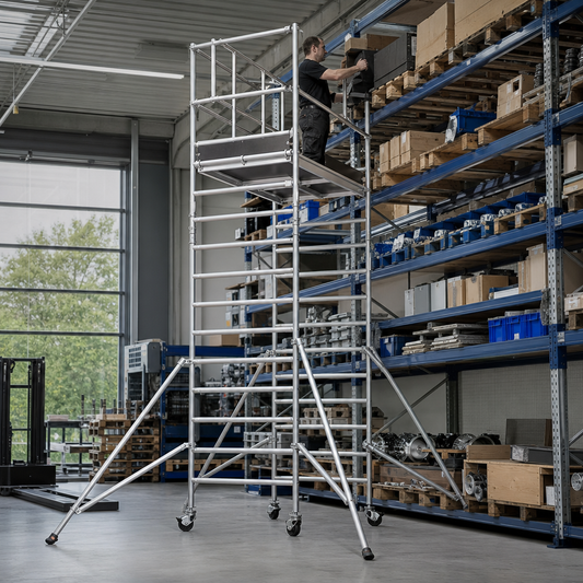 Aluminium Mobile Scaffold Tower with Guardrails