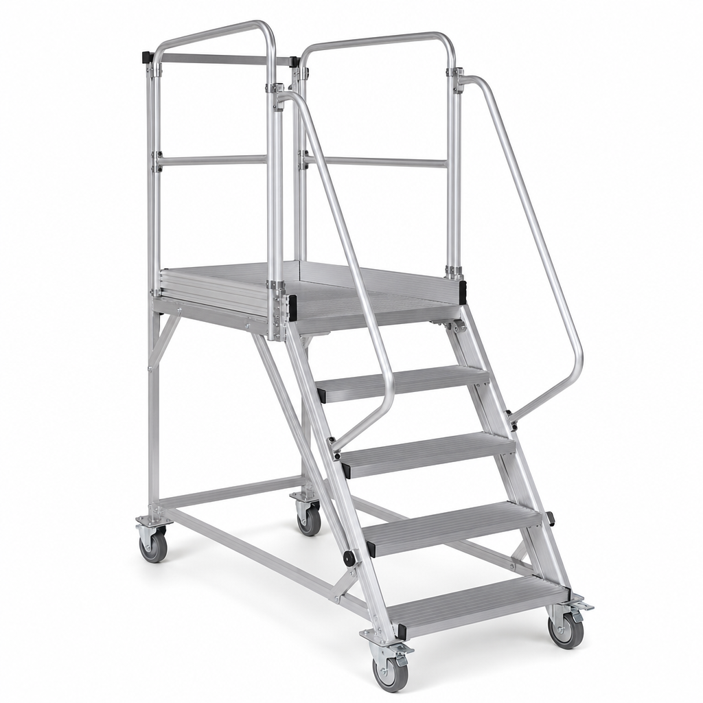 Aluminium Mobile Work Platform with Single-Sided Steps