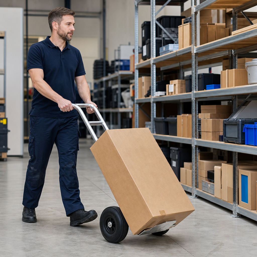 Aluminium P-Handle Sack Truck with Solid Rubber Tyres