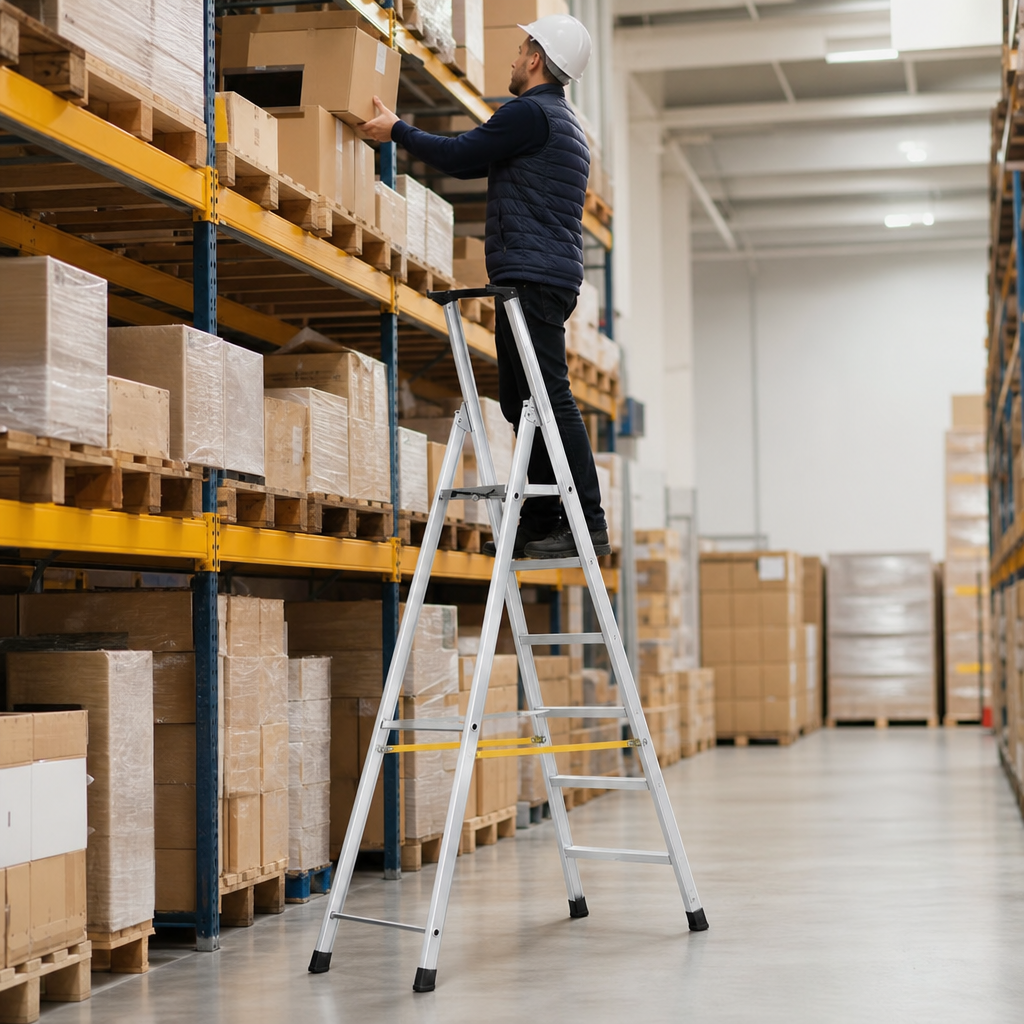 Aluminium Platform Step Ladders with 3 to 10 Steps