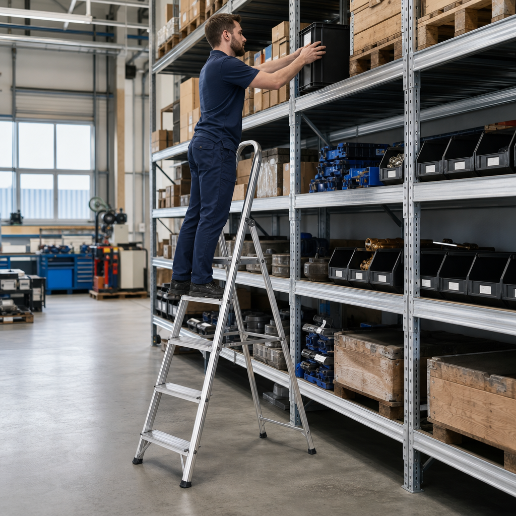 Aluminium Platform Step Ladders with 3 to 10 Steps