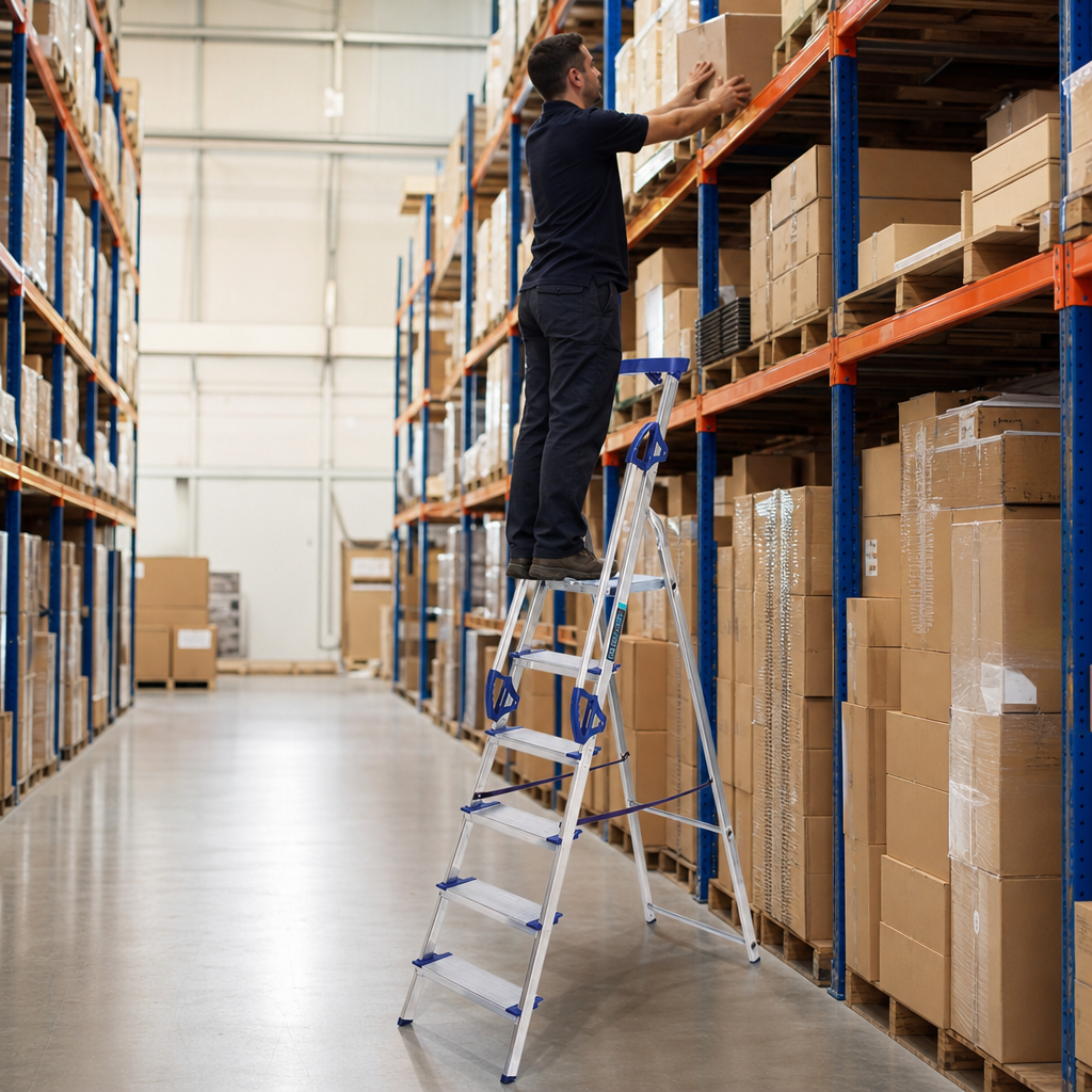 Aluminium Platform Step Ladders with Extra Large Treads