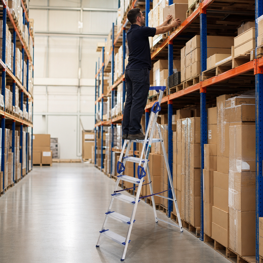 Aluminium Platform Step Ladders with Extra Large Treads