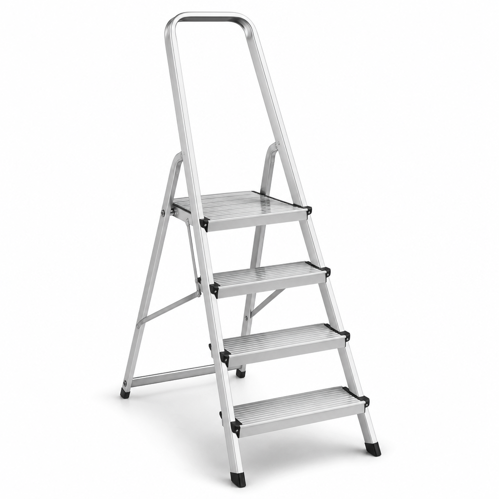 Aluminium Platform Step Ladders with Extra Large Treads