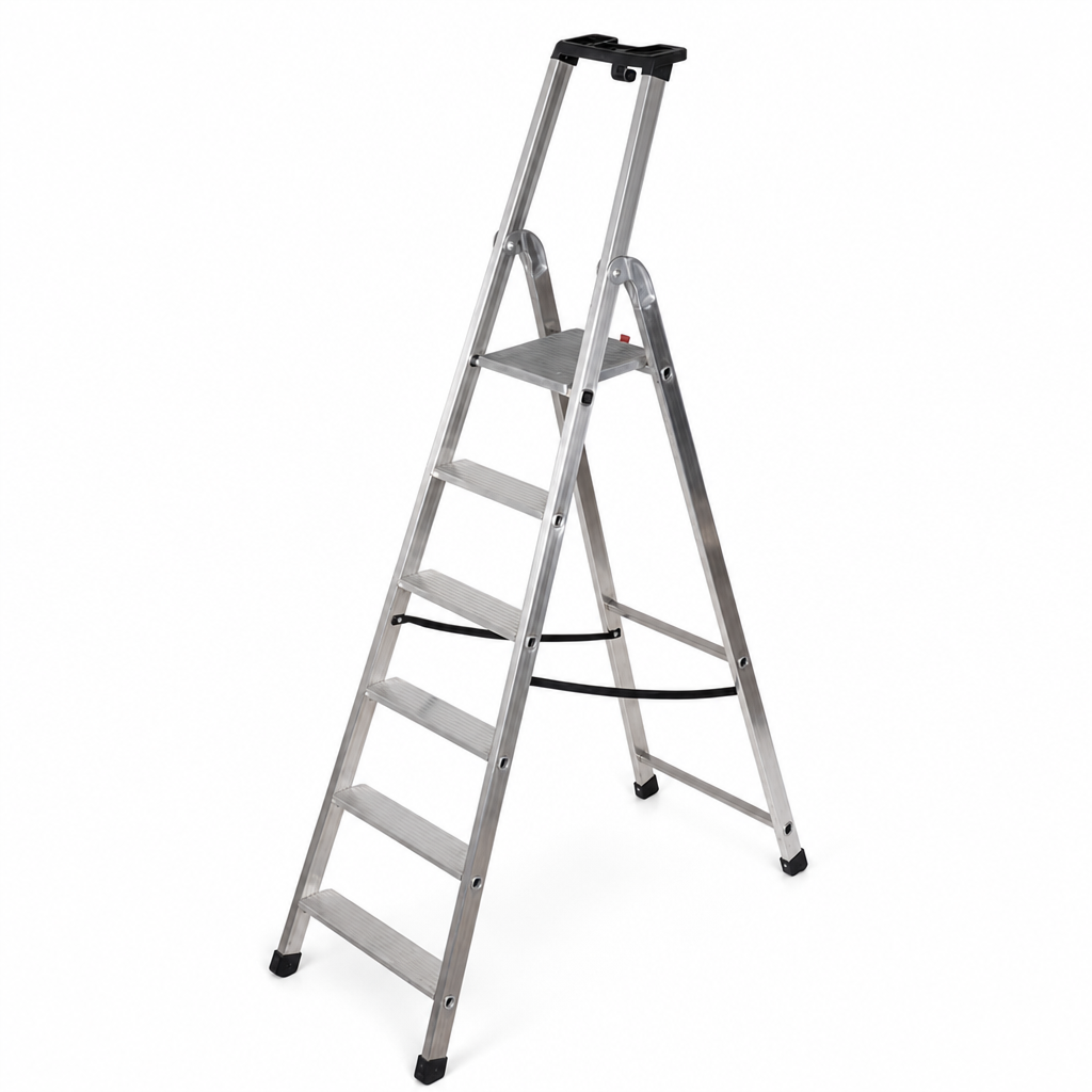 Aluminium Platform Step Ladders with Safety Handrails