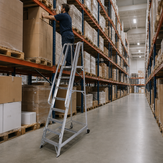 Aluminium Platform Warehouse Step Ladders