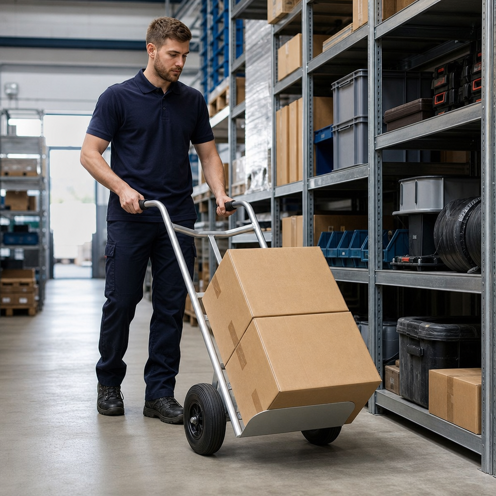 Aluminium Sack Truck with Rubber Wheels 90kg Capacity