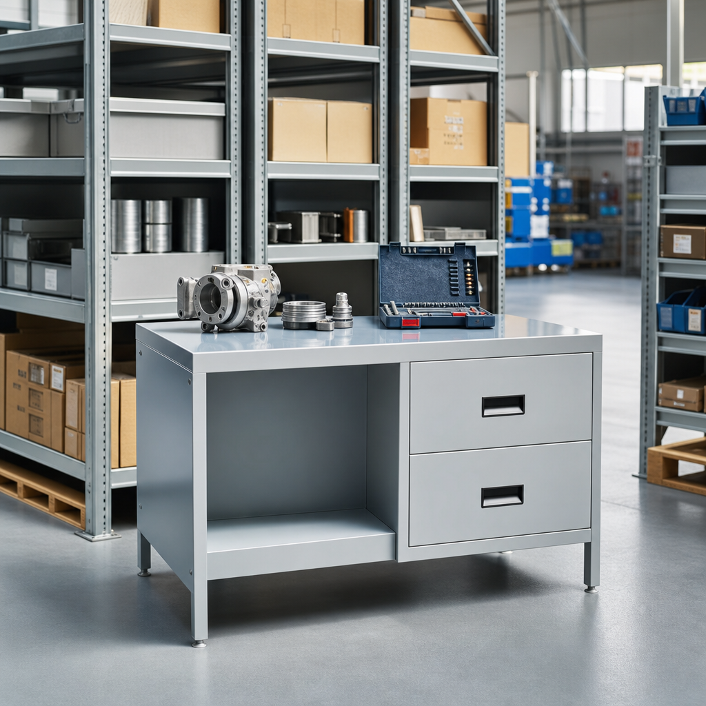 Anti-Bacterial Metal Workstation Cabinet with 2 Drawers