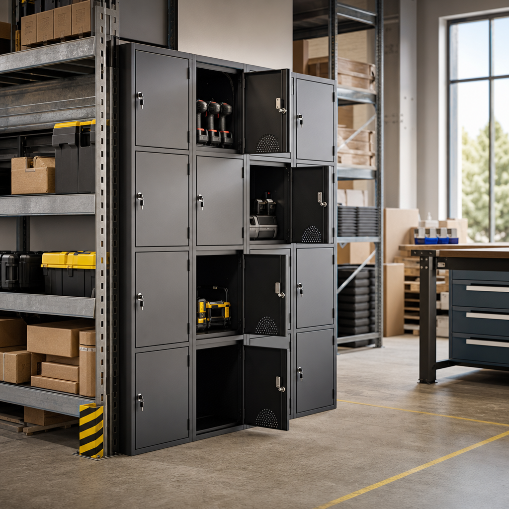 Anti-Bacterial Tool Charging Lockers with Cam or Hasp Locks