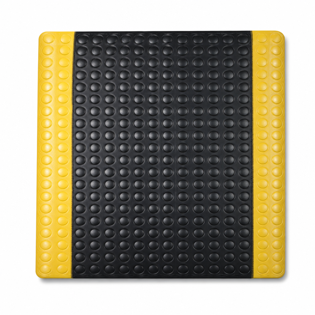 Anti-Fatigue Bubble Mat Tiles 600 x 900mm Black/Yellow