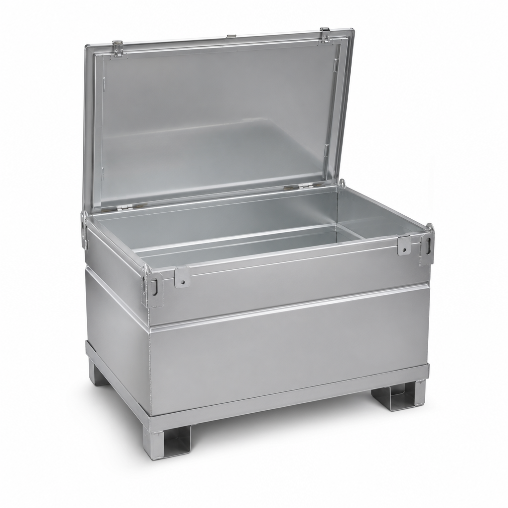 Attached Lid Fork Entry Distribution Containers