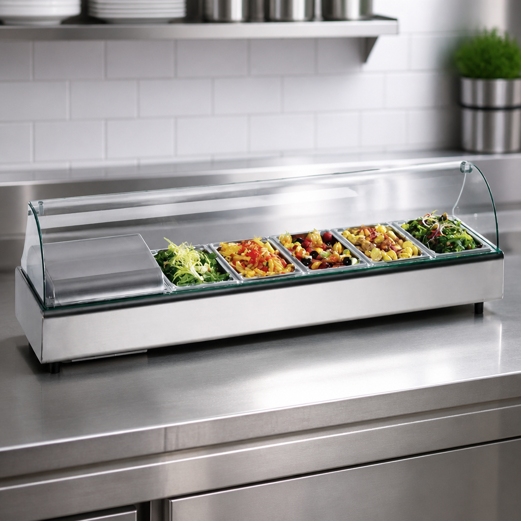 Commercial Countertop Food Display Bar 5 x 1/3 GN Capacity