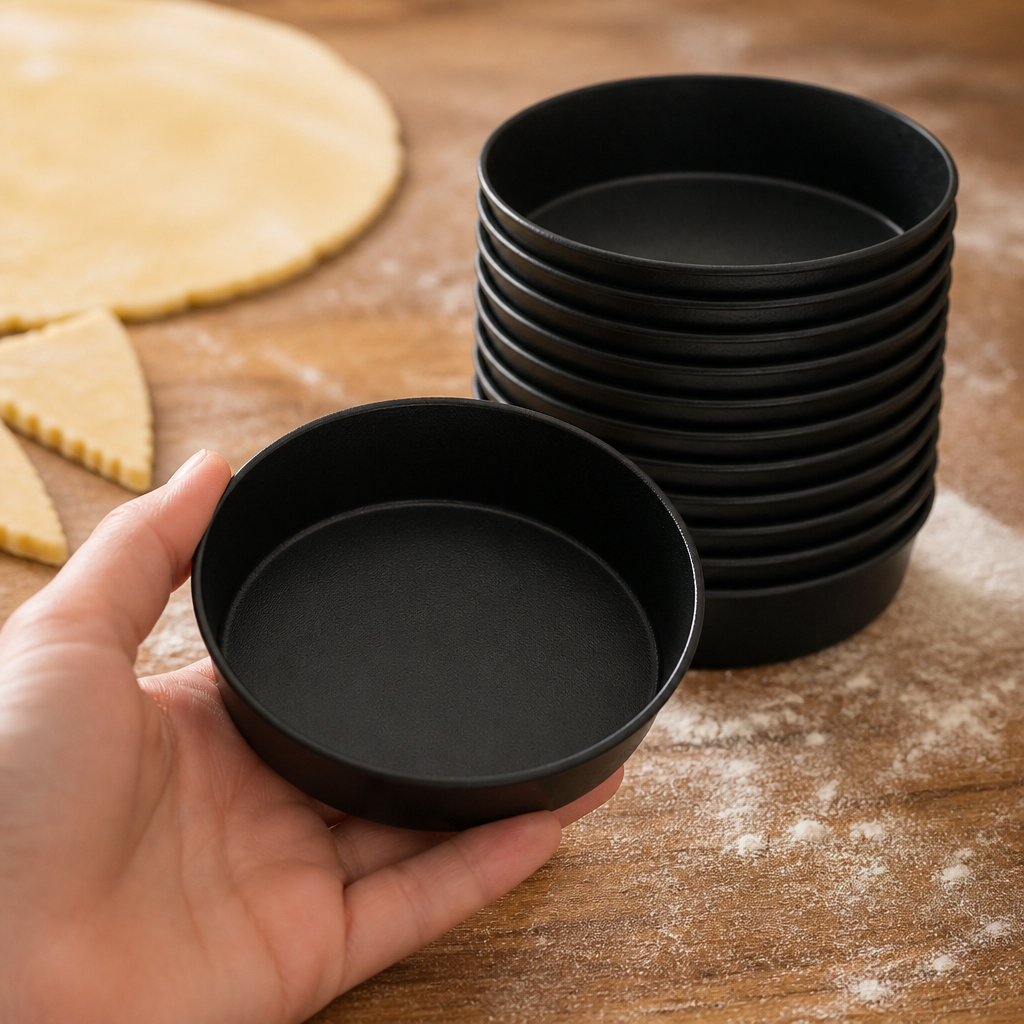Pack of 12 Commercial Quiche Moulds 100mm Tins