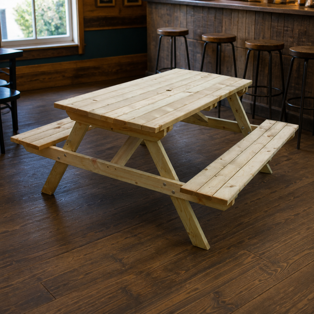 5ft Wooden Picnic Bench for outdoor garden seating
