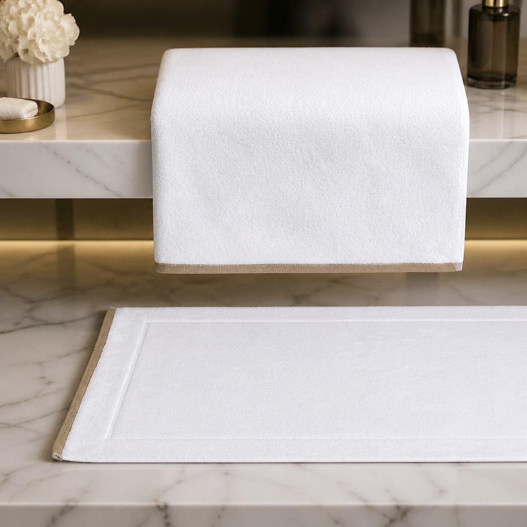 Commercial Cotton Bath Mat 500x800mm in Taupe