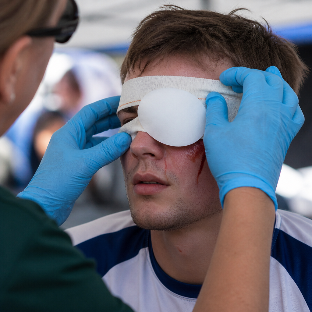 Commercial Eye Dressings with Bandage Loop for First Aid