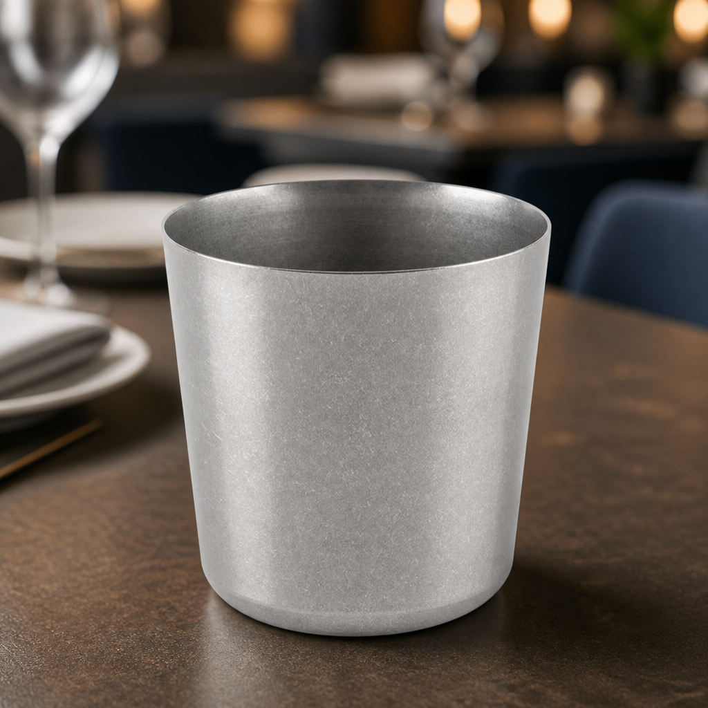 Vintage Stainless Steel Chip Cup 0.4 Ltr for serving chips