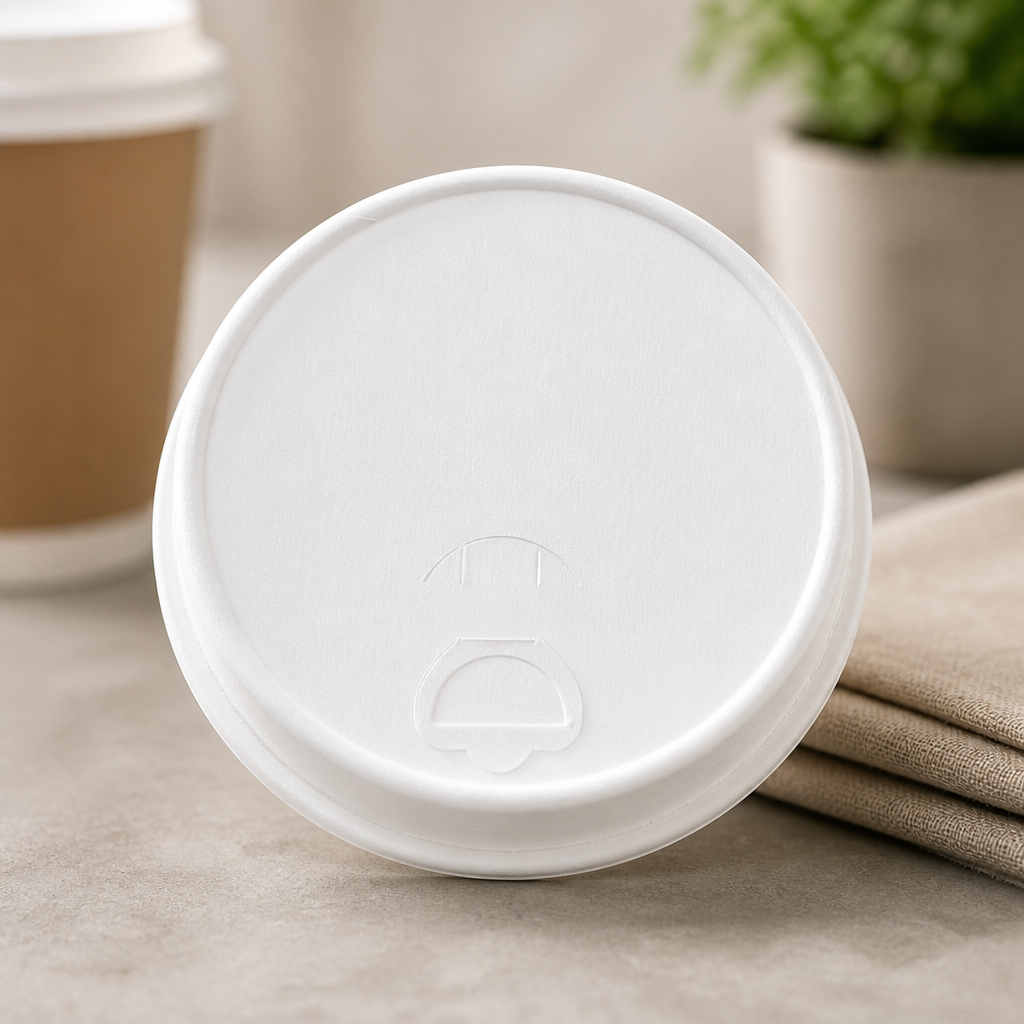 Compostable Paper Hot Cup Lids for Takeaway Drinks 1000 Pack
