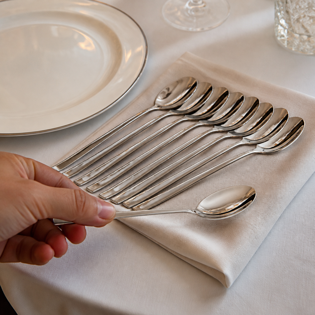 Commercial Stainless Steel Dessert Spoons 12 Pack 181mm