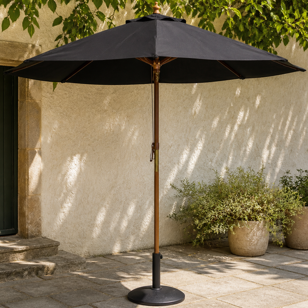 Commercial 3m Diameter Black Parasol for outdoor use