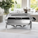 Commercial Rectangular Chafing Dish With Stand 7.6Ltr Silver