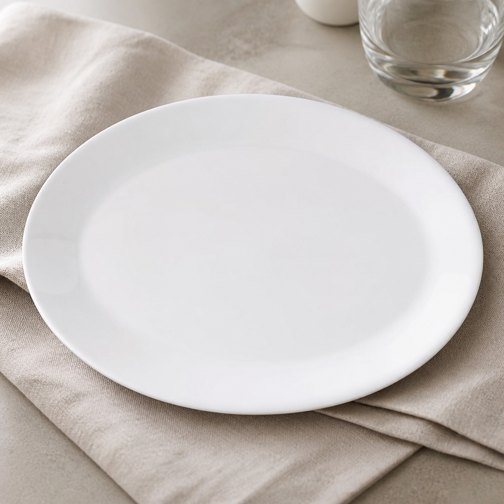 Commercial Oval Porcelain Dishes 280mm for Fine Dining 12 Pack