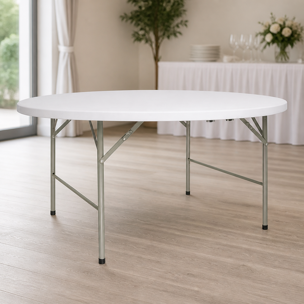 5ft Round Folding Commercial Table for Outdoor Use