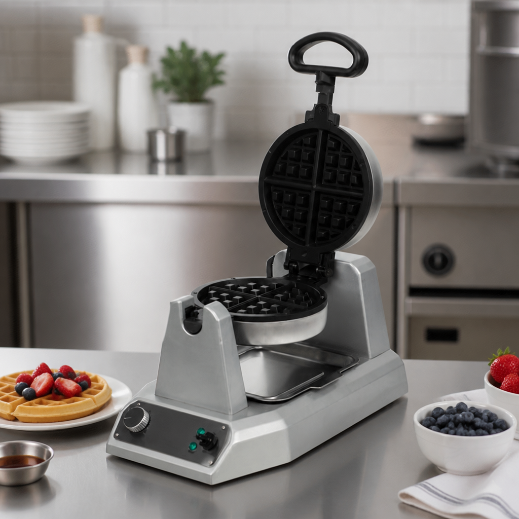 Commercial Single Belgian Waffle Maker 25 Waffles Per Hour