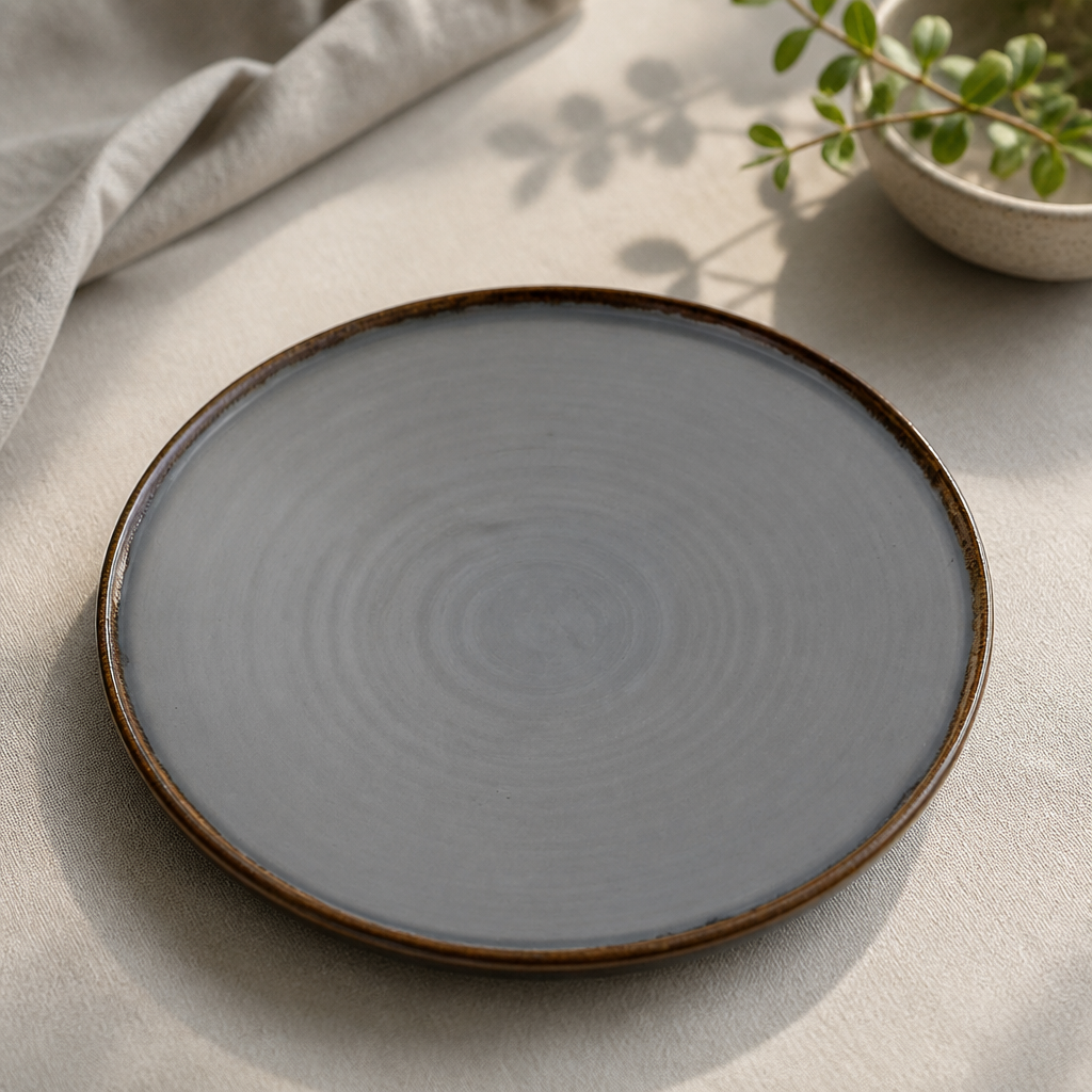 Commercial Walled Plates Grey 260mm Farm-to-Table Style 6 Pack