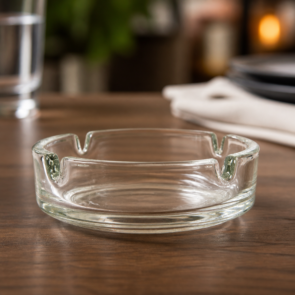 Commercial Glass Ashtrays Pack of 24 for Outdoor Use