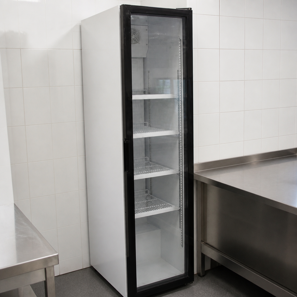 300Ltr Commercial Upright Back Bar Cooler with Hinged Door