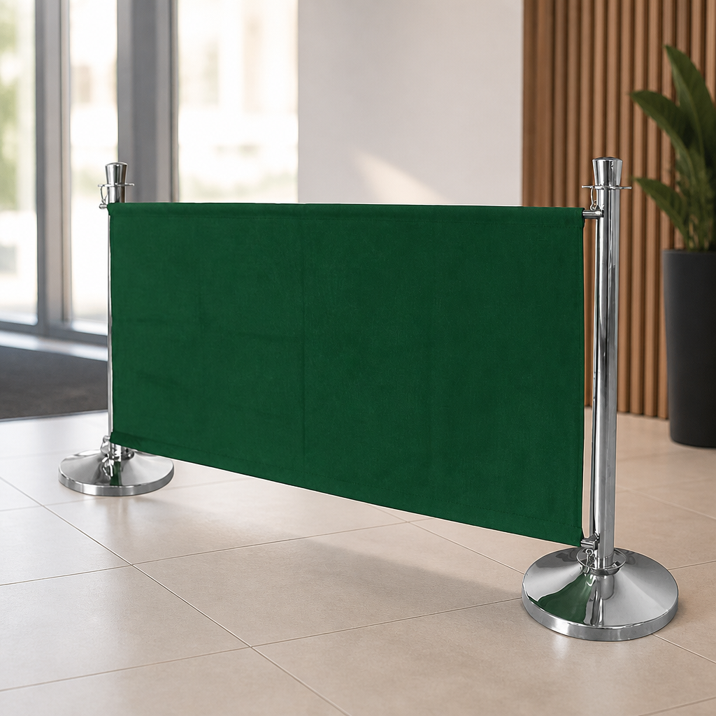 Commercial Green Canvas Barrier 700mm High for Queuing Systems