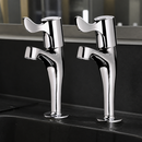 Commercial Basin Pillar Lever Taps 2 Pack Polished Stainless Steel