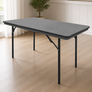 Commercial 4ft Rectangular Folding Table Grey Indoor Use