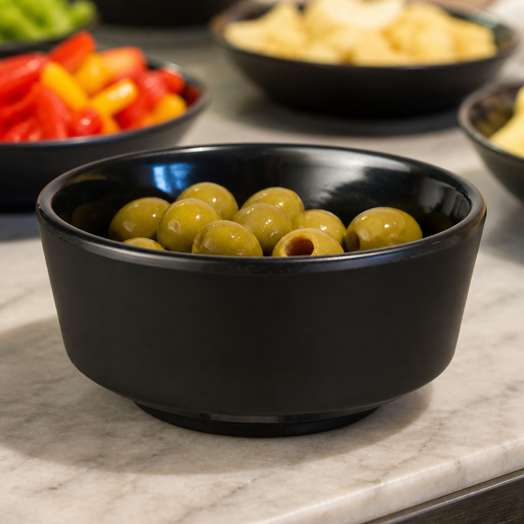 Commercial Melamine Round Bowl 5 Inch 450ml Black