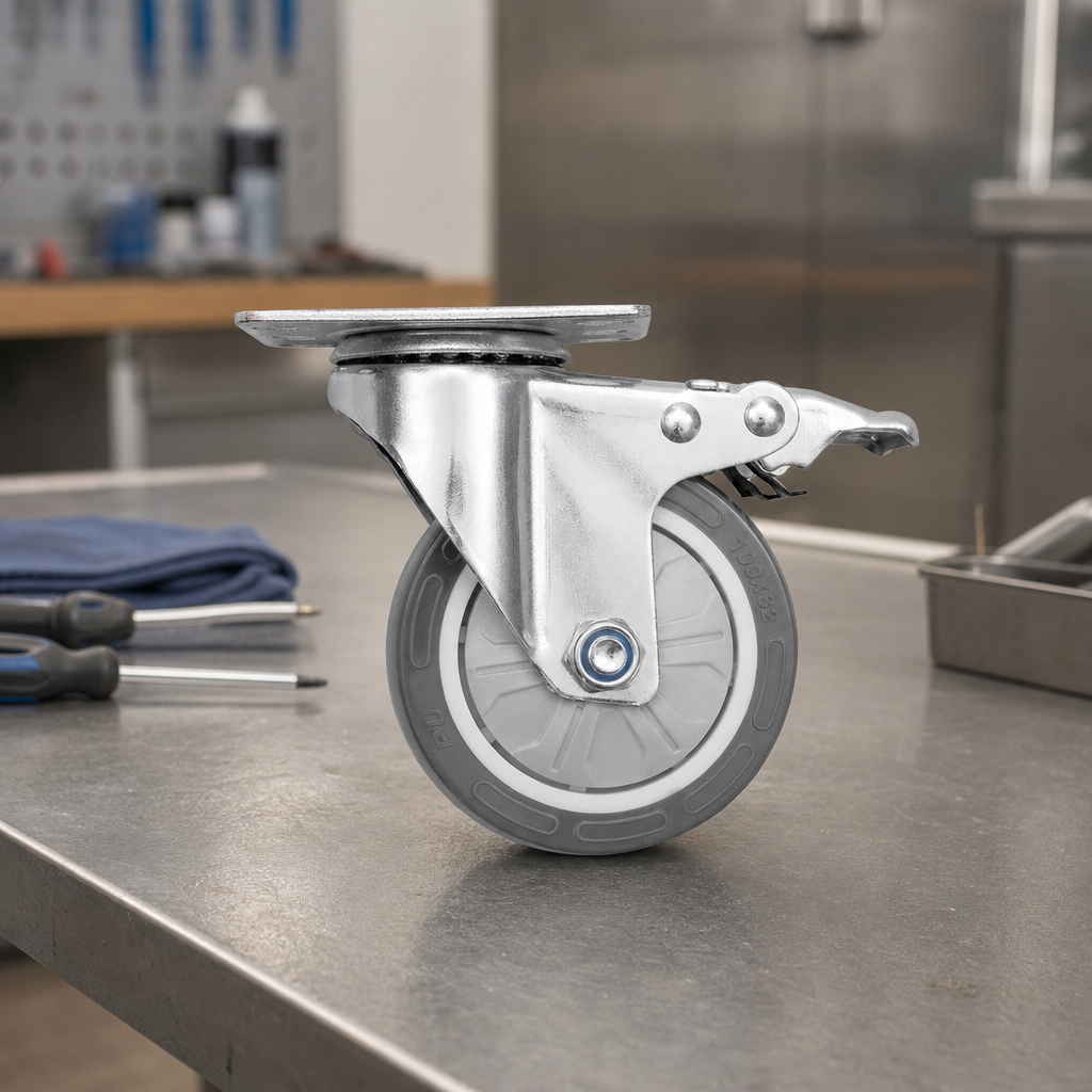 Commercial Floor Cupboard with 4" Braked Castors