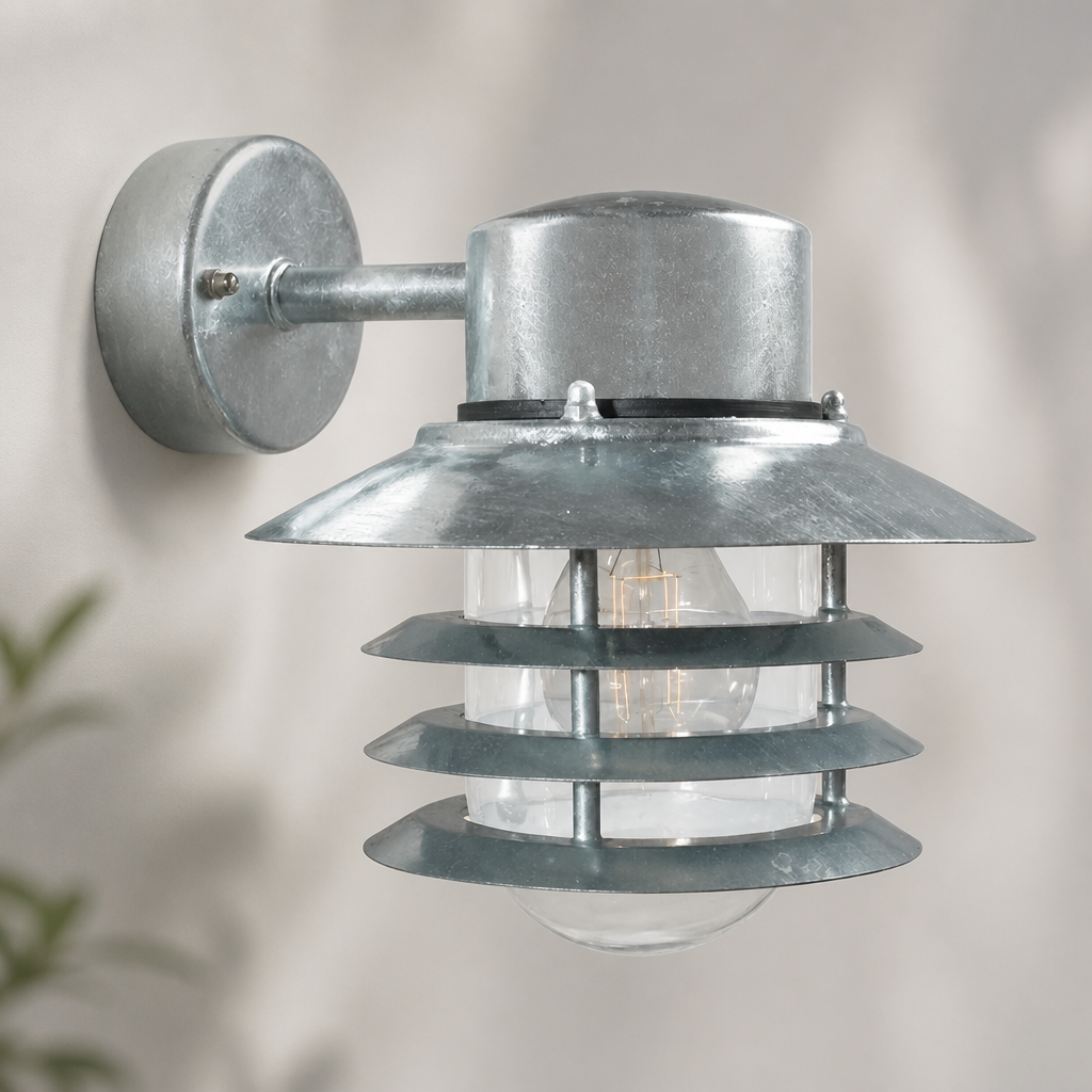 Galvanised Outdoor Wall Light 230mm Durable Coastal Design