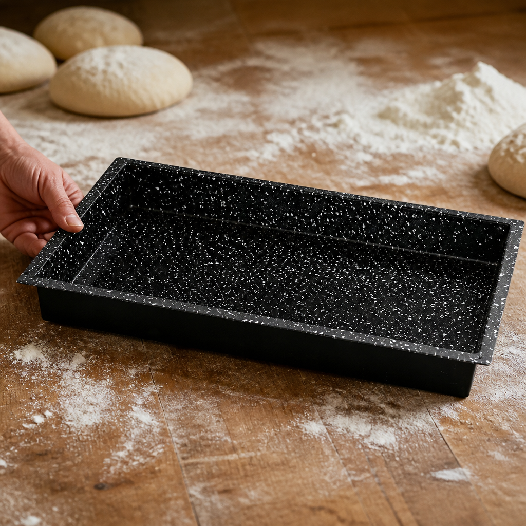 Commercial Enamelled Baking Tray 1/1 GN 60mm Deep 530mm Wide