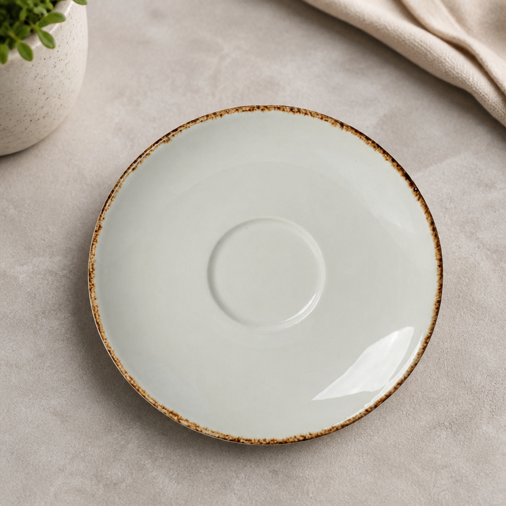 Commercial Brown Dapple Saucers 150mm - 36 Pack