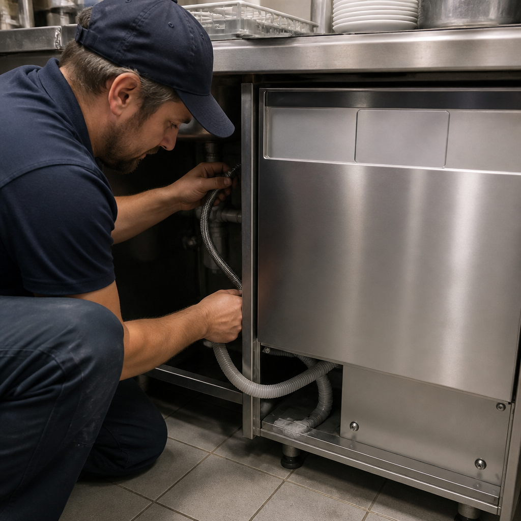 Commercial undercounter warewashing machine installation service