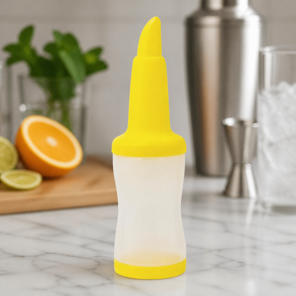 1.08Ltr Commercial Juice Pourer with Yellow Lid for Bars